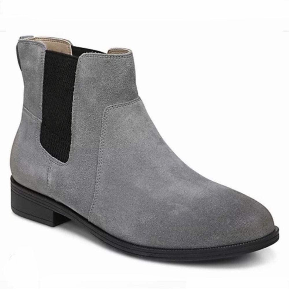 Vionic Alana Gray Chelsea Boots‎ Stretch Gore Water Repellent Suede Size 11